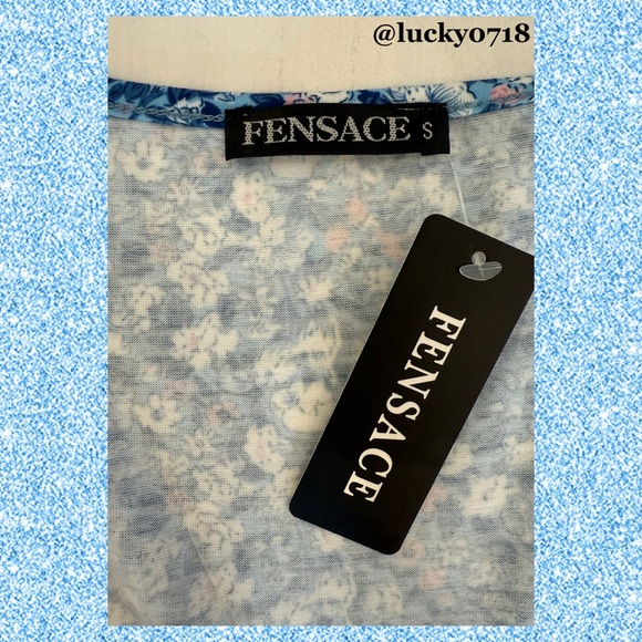 Fensace NWT Summer Sleeveless V-Neck Wrap Floral Sundress Mini Dress Sz S - Picture 9 of 10